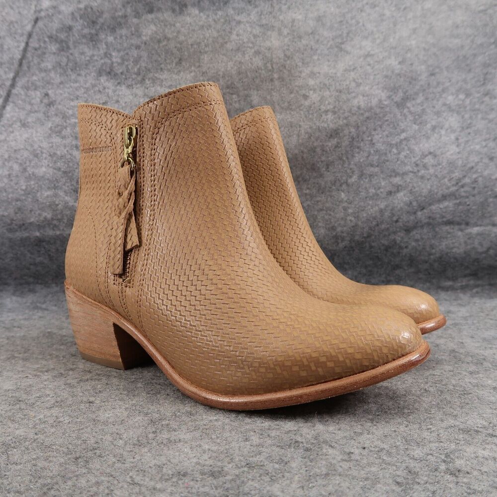 Wolverine Shoes Womens 7.5 Bootie Fashion Classic Textured Leather Brown Artisan